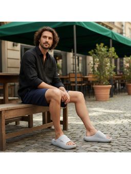 BERSACHE - Extra Soft Classic Casual Sliders for Mens-Grey