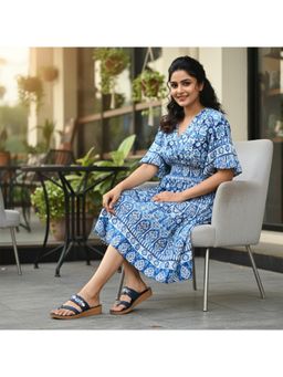 BERSACHE - Extra Soft Classic Casual with Ultra Soft Blue Sandals for Womens