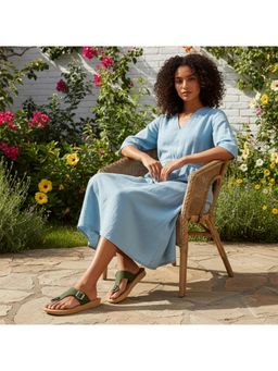 BERSACHE - Extra Soft Classic Casual Green Sandals for Womens