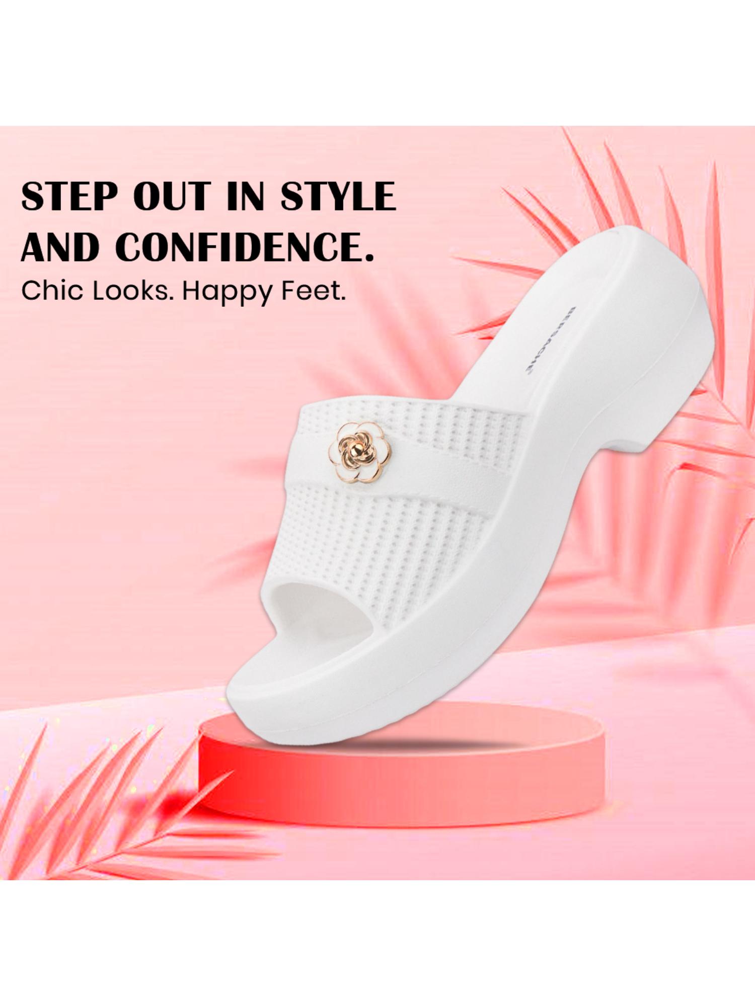 Extra Soft Classic Casual with Ultra Soft White Sandal Heels for Womens