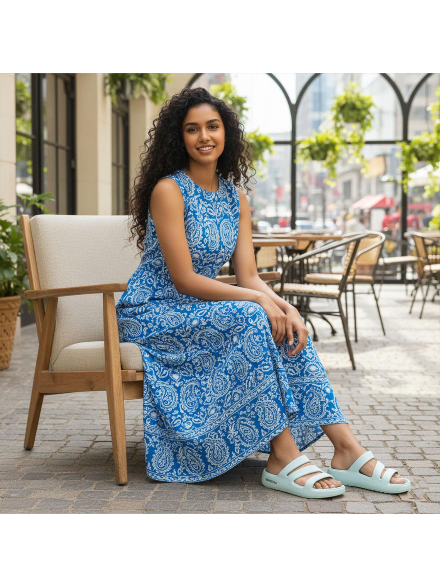 Extra Soft Classic Casual with Ultra Soft Blue Sandals for Womens
