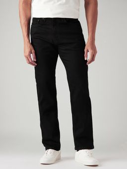 Levi's - Men's 505 Black Straight Fit Mid Rise Jeans