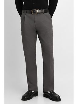Snitch - Grey Textured Slim Casual Chinos