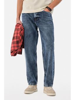 Snitch - Blue Solid/Plain Relaxed Casual Jeans