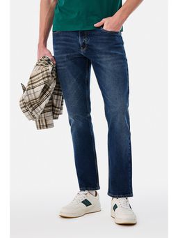 Snitch - Blue Solid/Plain Relaxed Casual Jeans