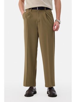 Snitch - Olive Textured Relaxed Formal Trouser