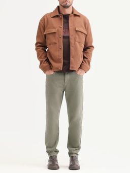 Rare Rabbit - Green Solid/Plain Relaxed Casual Jeans