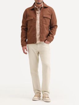 Rare Rabbit - Beige Solid/Plain Relaxed Casual Jeans