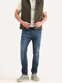 Rare Rabbit - Blue Solid/Plain Slim Casual Jeans