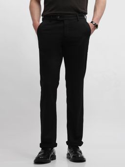 Arrow Sports - Black Textured Regular Casual Trouser
