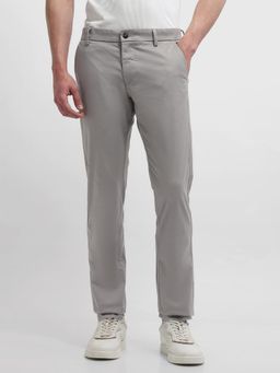 Arrow Sports - Grey Textured Slim Casual Chinos