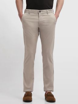 Arrow Sports - Beige Textured Slim Casual Chinos