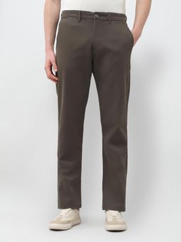 U.S. POLO ASSN. - Brown Textured Straight Casual Trouser