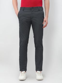 U.S. POLO ASSN. - Grey Textured Slim Casual Trouser