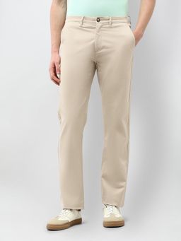 U.S. POLO ASSN. - Beige Solid/Plain Straight Casual Trouser