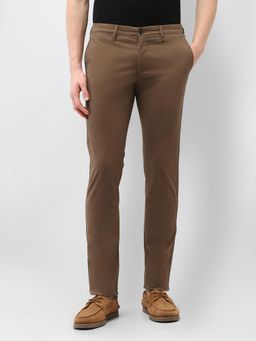 U.S. POLO ASSN. - Brown Solid/Plain Slim Casual Trouser