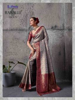 Sethnic Lifestyle - Chap Dyeing Kanjivaram Silk Saree With Minakari with Unstitched Blouse