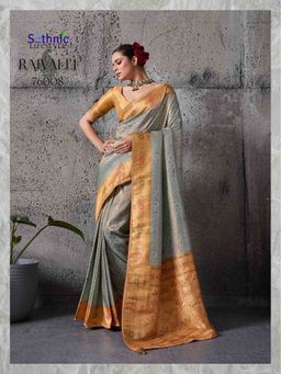Sethnic Lifestyle - Chap Dyeing Kanjivaram Silk Saree With Minakari with Unstitched Blouse