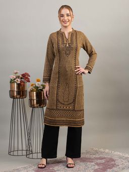 TWENTY ME - Mustard Woven Regular Kurta