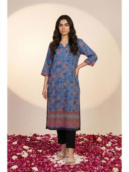 Aurelia - Blue Floral Straight Kurta