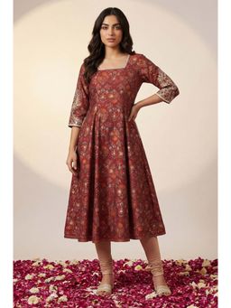 Aurelia - Maroon Floral Regular Kurta