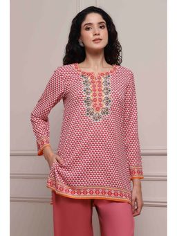 Biba - Red Floral Regular Kurta