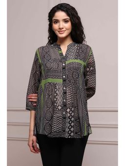 Biba - Black Printed Straight Kurti with Inner