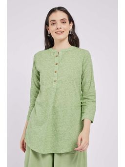 SPAN - Green Printed A-Line Kurti