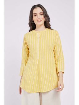SPAN - Yellow Stripes A-Line Kurti