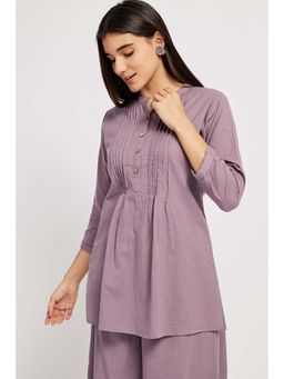 SPAN - Purple Solid/Plain A-Line Kurti