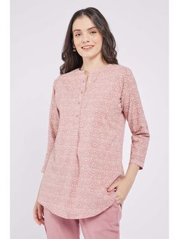 SPAN - Pink Printed Straight Kurti