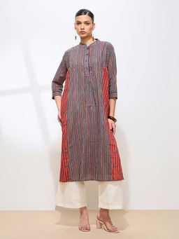 Shaily - Blue Stripes Regular Kurta