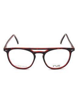 IRUS - Unisex Full Rim Round Shiny Red Acetate Eyeglass Frame (49)