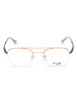 IRUS - Unisex Half Rim Square Shiny Gold Metal Eyeglass Frame (48)