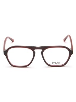 IRUS - Men Full Rim Square Shiny Brown Acetate Eyeglass Frame (50)