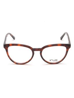 IRUS - Women Full Rim Cat Eye Shiny Brown Acetate Eyeglass Frame (49)