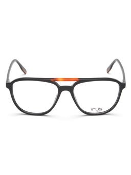 IRUS - Men Full Rim Square Shiny Black Acetate Eyeglass Frame (56)