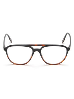 IRUS - Men Full Rim Square Shiny Brown Acetate Eyeglass Frame (56)