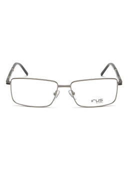 IRUS - Men Full Rim Rectangle Matt Silver Metal Eyeglass Frame (55)