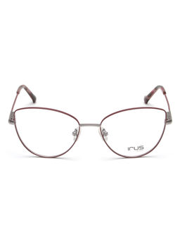 IRUS - Women Full Rim Cat Eye Shiny Burgundy Metal Eyeglass Frame (54)