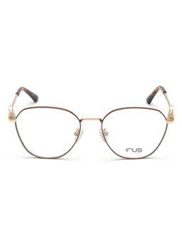 IRUS - Women Full Rim Square Matt Brown Metal Eyeglass Frame (53)