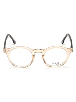 IRUS - Unisex Full Rim Round Shiny Crystal Brown Acetate Eyeglass Frame (46)