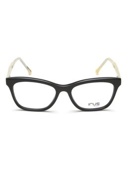 IRUS - Women Full Rim Square Shiny Black Acetate Eyeglass Frame (52)