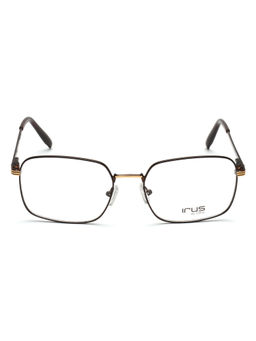 IRUS - Men Full Rim Square Shiny Brown Metal Eyeglass Frame (54)