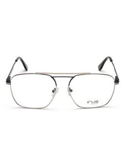 IRUS - Men Full Rim Square Shiny Blue Metal Eyeglass Frame (54)