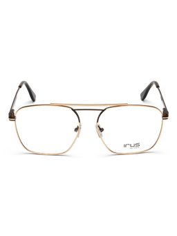 IRUS - Men Full Rim Square Shiny Gold Metal Eyeglass Frame (54)