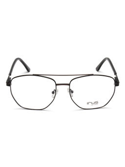 IRUS - Men Full Rim Square Shiny Black Metal Eyeglass Frame (55)