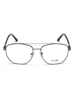 IRUS - Men Full Rim Square Shiny Grey Metal Eyeglass Frame (55)