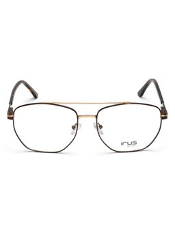 IRUS - Men Full Rim Square Shiny Brown Metal Eyeglass Frame (55)