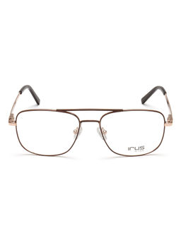 IRUS - Men Full Rim Square Matt Brown Metal Eyeglass Frame (54)